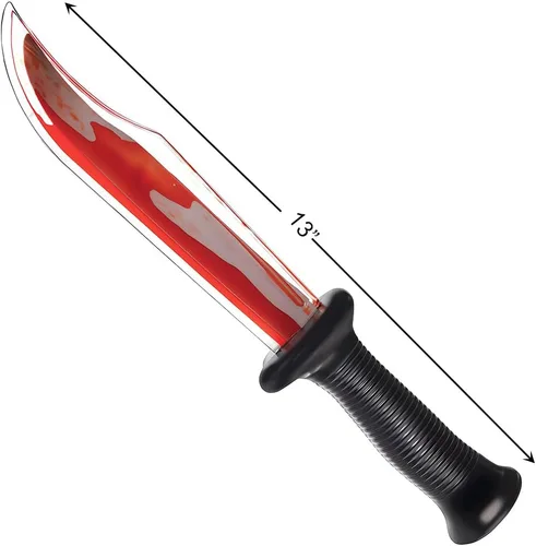 Vista 4 de amscan - Cuchillo de pesadilla sangrante, 13 pulgadas, negro/rojo, 1 unidad