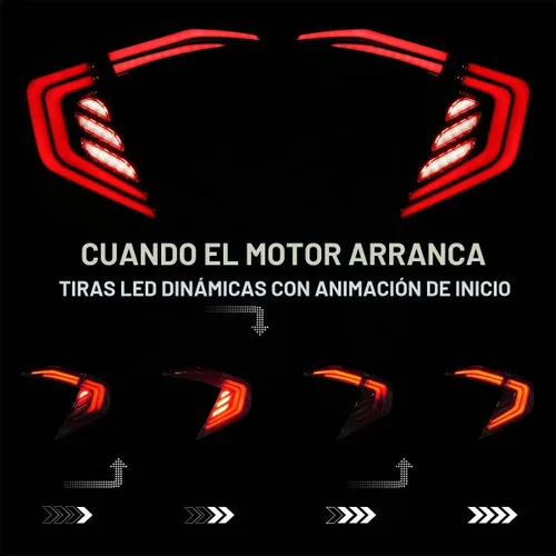 Vista 6 de SPEC-D TUNING Luces traseras brillantes de humo negro con barras LED rojas, señal de giro LED secuencial y animación de inicio compatible con Honda
