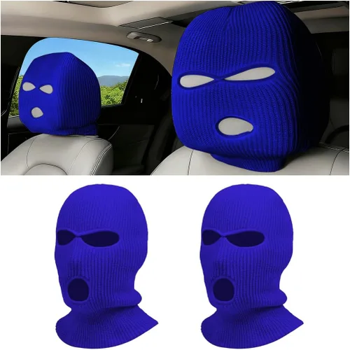 Vista 9 de 2 piezas de fundas para reposacabezas de automóvil, protector de cara completa personalizado y divertido para vehículos, envoltura de protección