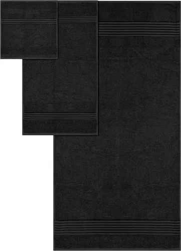 Vista 2 de Set de toallas Premium 700 GSM, 8 piezas; 2 toallas de baño, 2 toallas de mano y 4 paños, algodón, lavable a máquina, calidad de hotel, supersuave