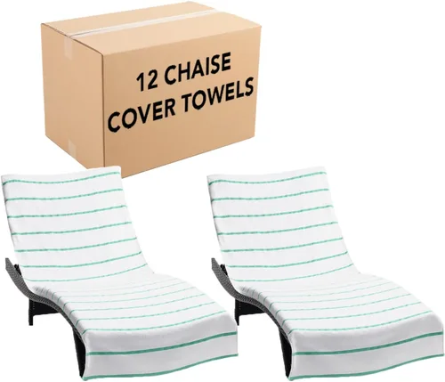 Vista 12 de Arkwright Las Rayas - Funda para tumbona, paquete de 2, toalla de rizo 100% algodón suave a rayas con soporte de bolsillo para playa, piscina, silla
