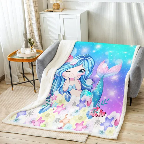 Vista 10 de Astronaut Throw Blanket Galaxy Planet Airship Bed Blanket for Kids Boy Girls Room Decor, Outer Space Theme Blanket for Couch Sofa, Soft and