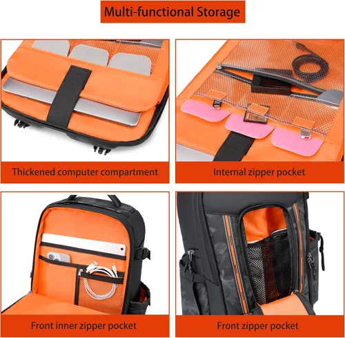 Vista 6 de Mochila para cámara fotógrafo, mochila impermeable grande para cámaras DSLR, mochilas para fotógrafos, mochila para cámara para mujeres y hombres