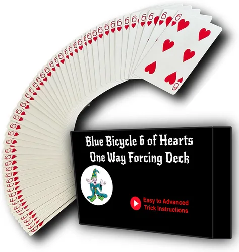 Vista 10 de One Way Force Deck Trick Kit Blue Back 8 of Hearts