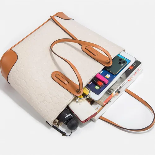 Vista 3 de Bolso de mano de moda para mujer, bolso de hombro, asa superior, juego de 4 piezas