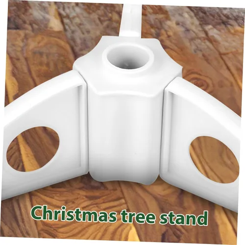 Vista 2 de INOOMP Soporte para árbol de Navidad, base de árbol de Navidad artificial blanca, soporte para árbol de Navidad, soporte giratorio de repuesto