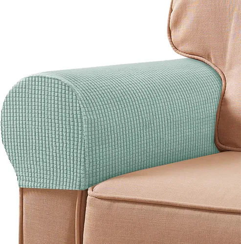 Vista 30 de Fundas de poliéster de alta elasticidad para reposabrazos de sofá, fundas impermeables para muebles, tela de elastano antimanchas, juego de 2