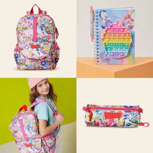 Vista 8 de Highlights - Paquete de suministros escolares de unicornio para niños, paquete de 3 piezas con mochila de unicornio de 17 pulgadas, estuche