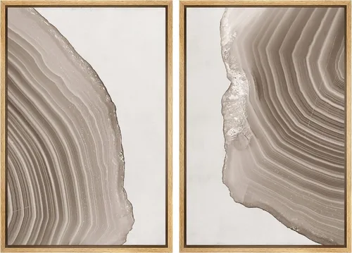 Vista 57 de IDEA4WALL Lienzo Enmarcado Impreso Arte de Pared Set Paisaje de Hojas de Palma de Selva de Mediados de Siglo Naturaleza Silvestre Ilustraciones Arte