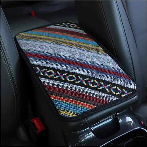 Vista 10 de Funda para consola central de automóvil, funda protectora universal para reposabrazos, estilo étnico, accesorios interiores para decoración