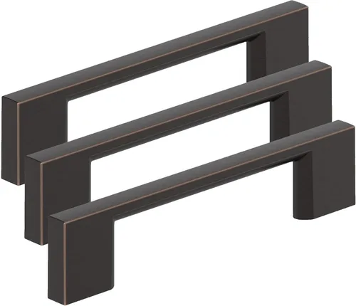 Vista 77 de Amerock 10BX37131CZ Tirador de gabinete Champán Bronce 3-3/4 pulgadas (96mm) de centro a centro Paquete de 10 unidades Cityscape Herrajes
