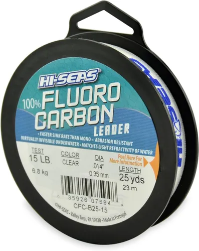 Vista 29 de HI-SEAS Líder de línea de pesca 100% fluorocarbono, líder invisible transparente, indetectable para peces, hundimiento rápido, 6 libras a 400 libras