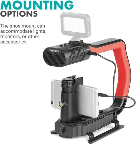 Vista 7 de Movo micrig Extreme Sport Edition – Mango de vídeo con micrófono estéreo integrados, Parabrisas, & Fisheye Lente para iPhone 5, 5 C, 5S, 6, 6s, 7