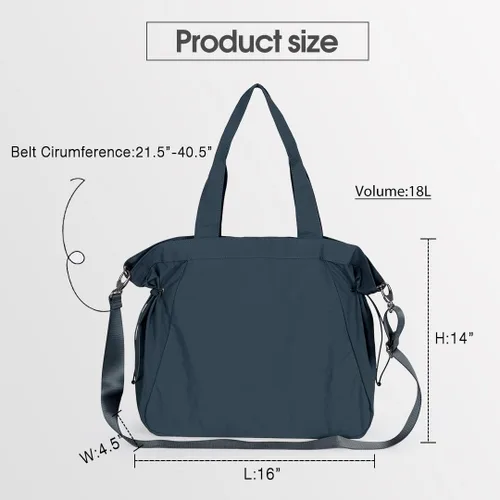 Vista 6 de ASLABCREW Bolsa de mano para mujer, 18L con cincha lateral con correa ajustablebolsa de mano extra, bolsa de hombro ligera