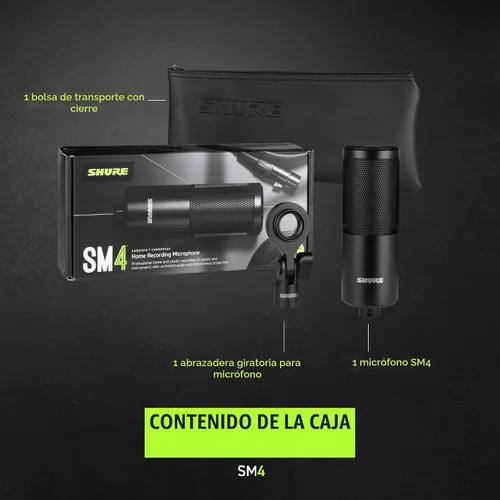 Vista 2 de Shure SM4-K - Micrófono condensador de estudio, micrófono XLR
