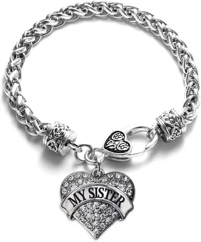 Vista 106 de Inspired Silver - Pulsera de plata con dije de corazón pavé con joyas de circonita cúbica