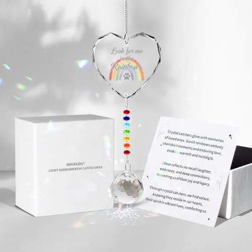 Vista 17 de Hegelda Regalos conmemorativos para la pérdida de papá y padre, adornos de cristal para atrapasoles