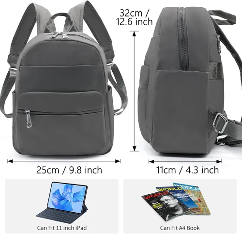 Vista 3 de PS PETITE SIMONE Mochila pequeña para mujer, minilatera, mochila casual a la moda, Gris, Casual