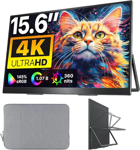 Vista 11 de Upperizon Monitor portátil de 15.6 pulgadas 4K UHD 3840X2160 100% sRGB 60Hz IPS HDR HDMI USB-C Monitor de viaje para laptop, MacBook, PC, Surface