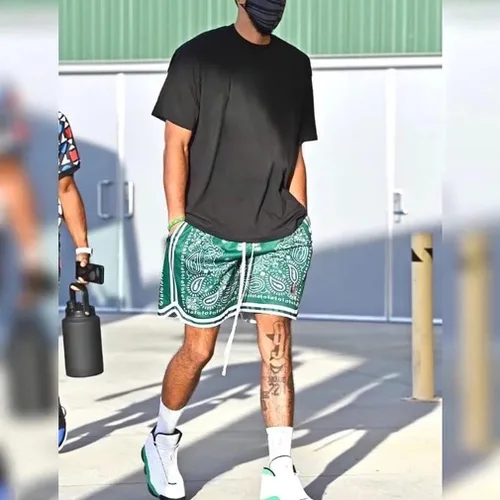 Vista 5 de DIOTSR Pantalones cortos deportivos de baloncesto para hombre, pantalones cortos de malla para entrenamiento casual para correr, con bolsillos