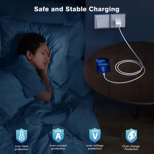 Vista 2 de Cargador para iPhone, [certificado Apple MFi] Paquete de 2 cables Lightning de carga rápida para iPhone, cable de sincronización de datos