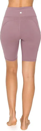 Vista 2 de Leggings Depot Pantalones cortos de yoga atléticos de cintura alta para mujer, pantalones cortos de entrenamiento para mujer