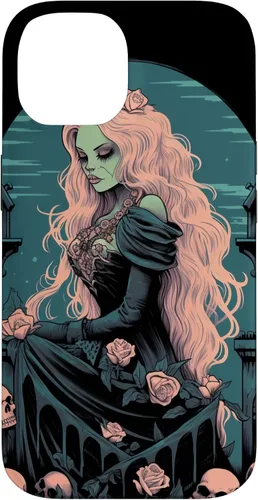 Vista 4 de Funda para iPhone 16 Gothic Girl Pastel Goth Wiccan Pagan Anime Nu Goth Grunge