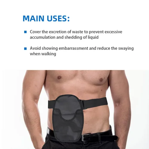 Vista 6 de Fundas para bolsa de ostomía, ajustable, portátil, para colostomía, impermeable, para estoma de ducha, con cinturón de soporte elástico ajustable