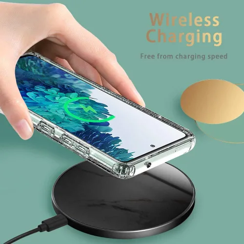 Vista 6 de ANNSD Funda protectora para Samsung Galaxy S20 Fe, cubierta protectora de cuerpo completo de goma flexible delgada y transparente con purpurina