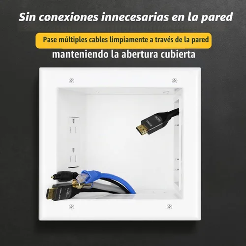 Vista 7 de DATA COMM Electronics 45-0231-WH - Caja de salida de medios empotrable USB, gestión de cables en la pared, receptáculo dúplex, puertos USB dobles