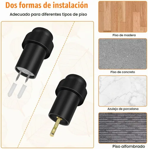 Vista 6 de Tope de puerta de piso de 2.5 pulgadas, cilíndrico negro, topes de puerta de goma modernos comerciales decorativos para puerta, protector de pared