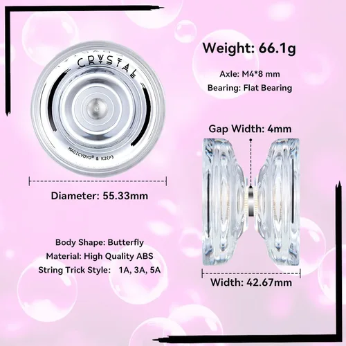 Vista 7 de MAGICYOYO Yoyos N11 Professional Unresponsive, paquete de 2 unidades – K2 Crystal Responsive Yoyo para niños, Yoyo de aleación de metal Pro Yoyo