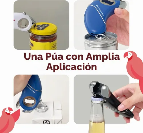 Vista 4 de Kitchen Mama Epic One Abridor Multifuncional: Abrebotellas Magnético, Abridor de Botellas de Cerveza y Refrescos, Abridor de Tapas de Frascos sin