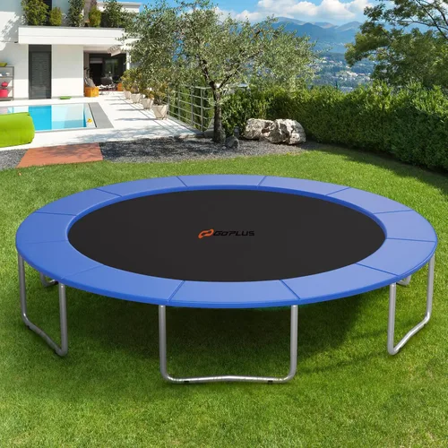 Vista 9 de Goplus Almohadilla de repuesto para cama elástica, 16, 15, 14, 12, 10, 8 pies, sin agujeros para postes, resistente al agua, universal, accesorios