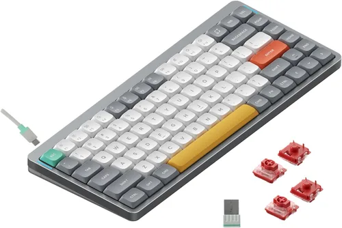 Vista 21 de NuPhy Air75 V2 Teclado mecánico portátil de 75% de bajo perfil, teclado inalámbrico, compatible con Bluetooth/2.4G/USB-C, teclados RGB Bluetooth