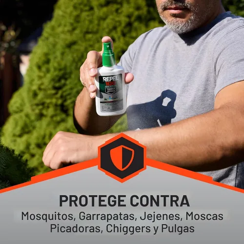 Vista 6 de Repelente de insectos con bomba de spray Repel 100, paquete de 1, Verde