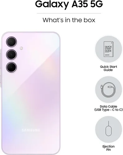 Vista 4 de Samsung Galaxy A35 5G A356E 128GB Dual-SIM GSM Desbloqueado Android Smartphone (variante latín/LTE compatible con EE. UU.) - Lila impresionante