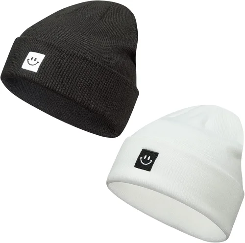 Vista 2 de Paladoo Gorro de punto para hombre y mujer, paquete de 2