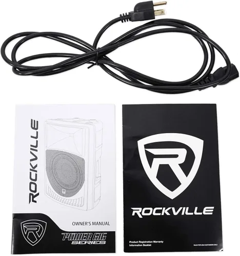 Vista 8 de Rockville RPG8 400W 8" Altavoz PA alimentado, sistema de 2 vías, amplificador clase AB, ecualizador de 2 bandas, entradas XLR/RCA/1/4", para DJs