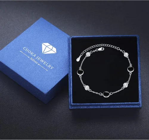 Vista 7 de Pulseras de plata de ley 925 con diseño floral de vidlotoluna de estrellaónixturquesapiedra lunarmalaquita, regalo de joyería floral para mujeres