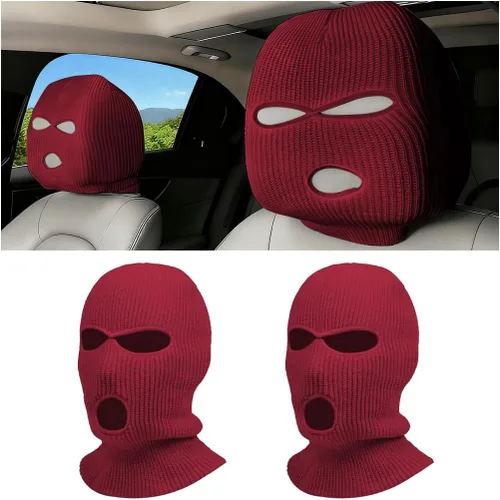 Vista 12 de 2 piezas de fundas para reposacabezas de automóvil, protector de cara completa personalizado y divertido para vehículos, envoltura de protección