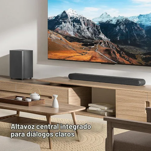Vista 4 de TCL Barra de sonido de 3.1 canales con subwoofer inalámbrico, (S4310, modelo 2023), canal central integrado, Dolby Audio, DTS Virtual:X, Bluetooth