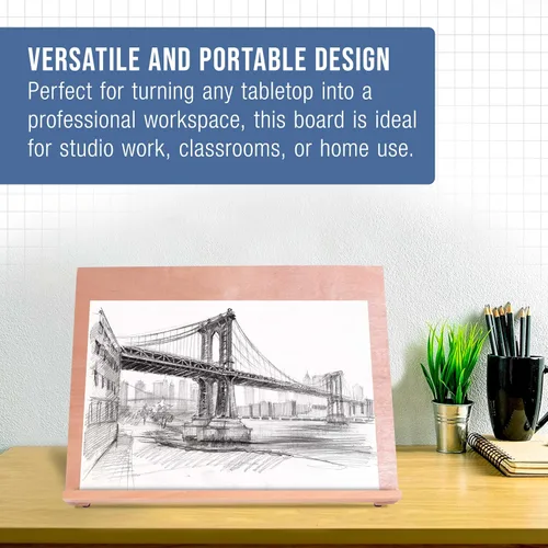 Vista 5 de U.S. Art Supply Tablero de dibujo de madera A3 grande de 18-1/2 x 14-1/8