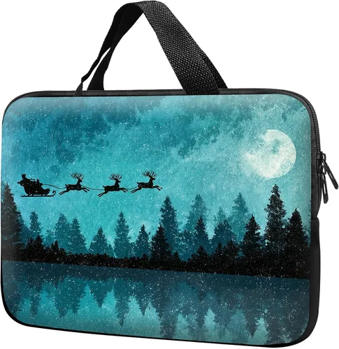 Vista 21 de Funda para laptop con asa de 10 pulgadas, impermeable, diseño de lentes de sol de alpaca, funda para computadora compatible con MacBook Air, Pro