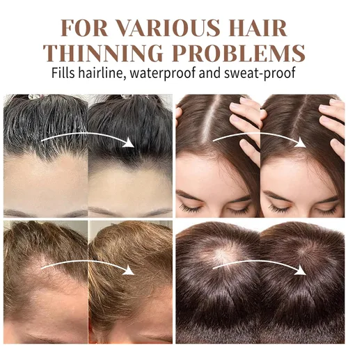 Vista 8 de Polvo de línea capilar al instante, rellena polvo fino o de retoque de raíz, adelgazamiento del cabello al instante más grueso para retoque