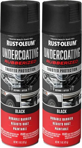 Vista 12 de Rust-Oleum 248657 Spray de revestimiento inferior de goma, 15 oz, Negro
