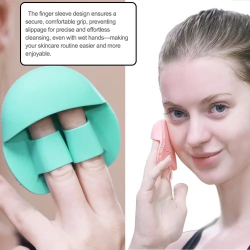 Vista 3 de INNERNEED Juego de cepillos de limpieza facial de silicona suave, almohadilla exfoliante suave y masajeadora, diseño antideslizante para eliminación