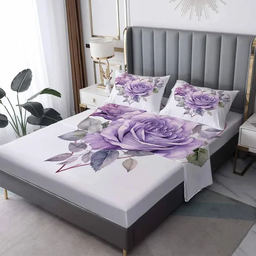 Vista 8 de Daisy Sheets Juego de sábanas tamaño individual, sábanas de microfibra suave y bolsillo profundo, sábanas y fundas de almohada estampadas sin