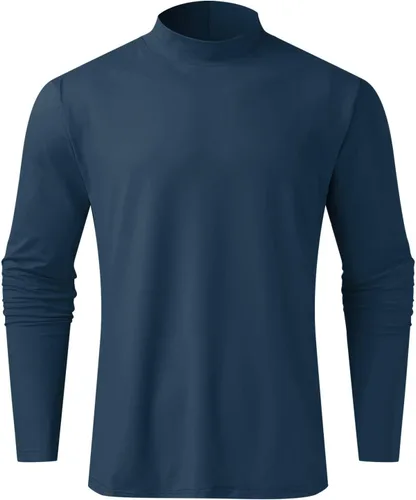 Vista 2 de WYUTX Men's Turtle Neck Shirts Lightweight Mock Turtleneck Sweater Long Sleeve Knitted Slim Fit T Shirts Basic Underwear Tops