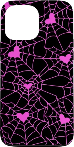 Vista 23 de Carcasa para iPhone 11 con diseño de telaraña, color rosa y negro